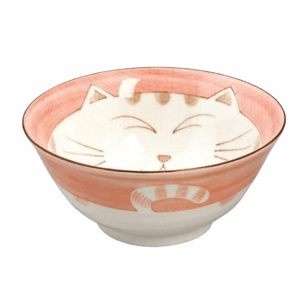 Cuenco gato rosa