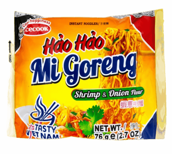 Mi goreng gamba y cebolla