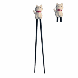 Palillos de aprendizaje 26cm. gato de la suerte blanco