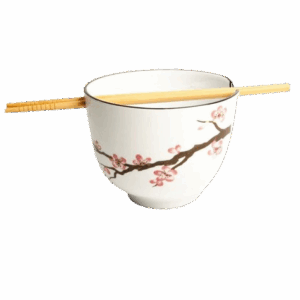 Cuenco con Palillos 13x10cm Porcelana Sakura