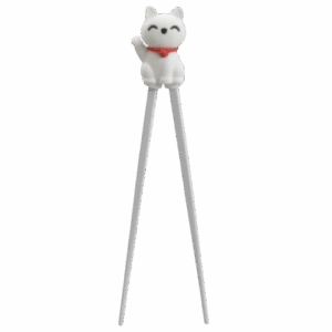 Palillos aprendizaje 22cm gato de la suerte blanco