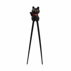 Palillos aprendizaje 22cm gato de la suerte negro