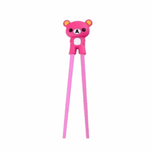 Palillos aprendizaje 22cm oso rosa