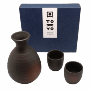 Set de Sake Modelo Grafito Marrón.
