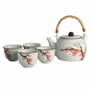 Set de te con tetera y cuatro tazas sakura
